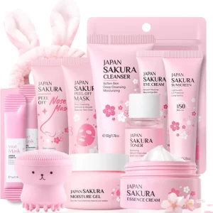 11-Piece Sakura Skincare Gift Set for Teen Girls & Women