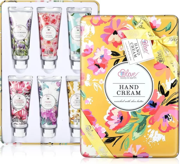 Hand Cream Gift Set for Women – 6 Travel-Size Moisturizing Lotions for Dry Cracked Hands
