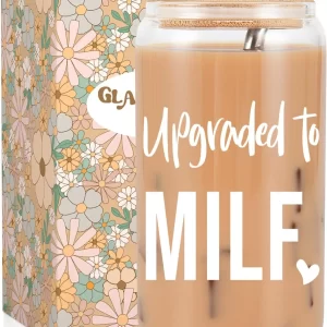 16 oz Glass Cup with Lid & Straw