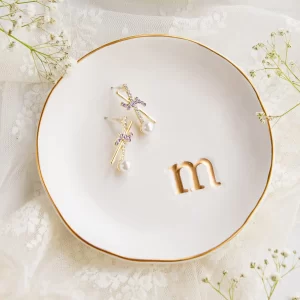 Monogrammed Ceramic Jewelry Tray